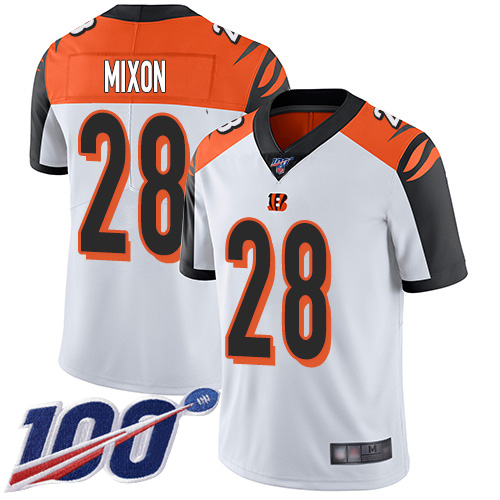 Cincinnati Bengals Limited White Men Joe Mixon Road Jersey NFL Footballl #28 100th Season Vapor Untouchable->cincinnati bengals->NFL Jersey